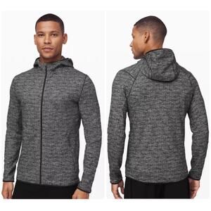 LULULEMON Serge Warm Full Zip Hoodie Heathered Gray Sweatshirt Pockets Men’s S